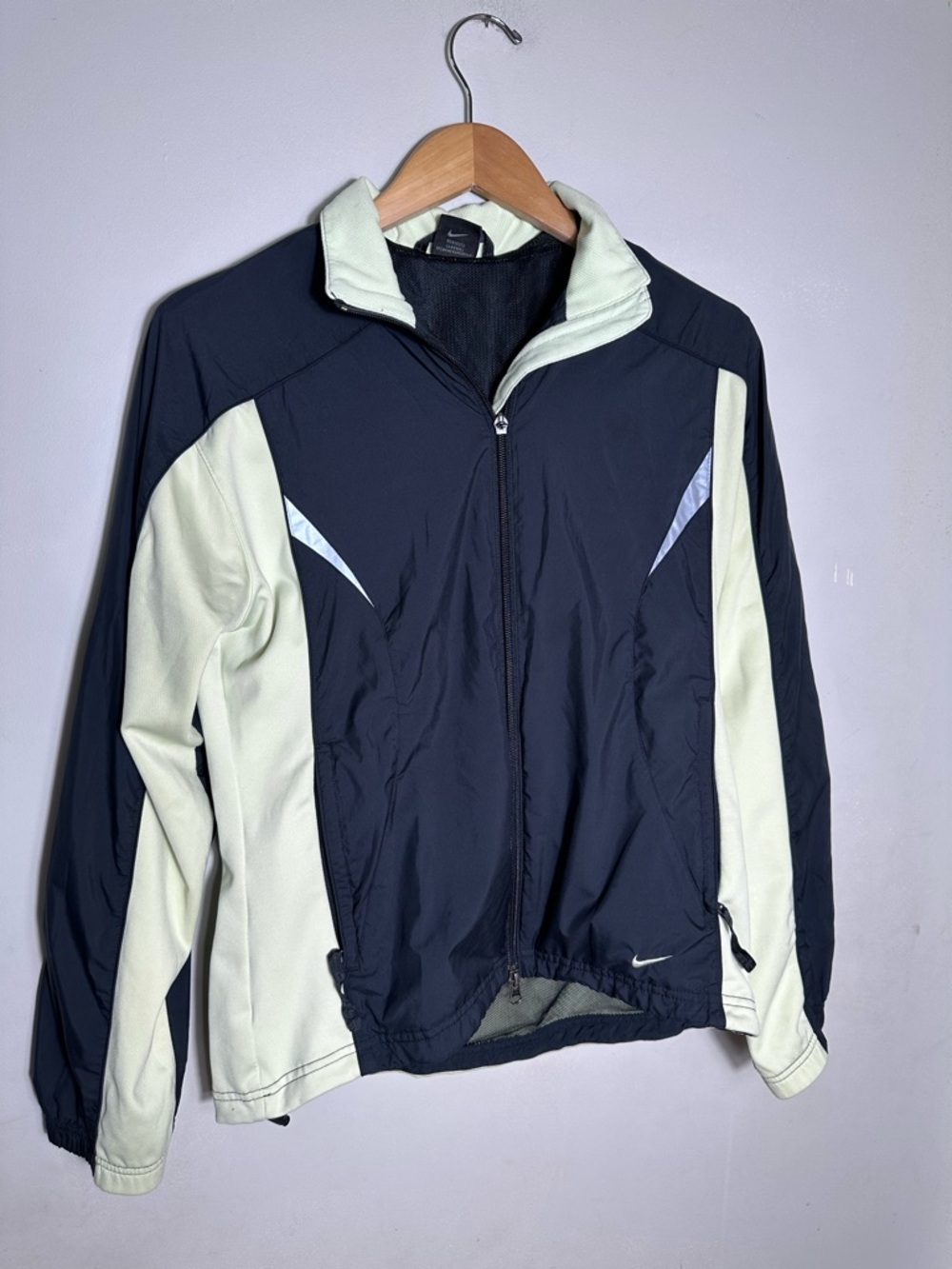 Vintage Nike Black Windbreaker Jacket with Light Yellow